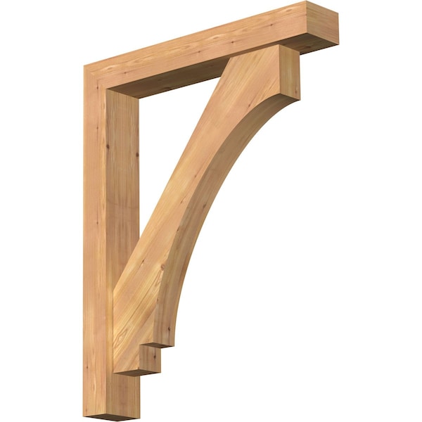 Ekena Millwork Imperial Block Smooth Bracket w/ Offset Brace, Western Red Cedar, 5 1/2"W x 32"D x 40"H BKT0604X32X40IMP05SWR - main